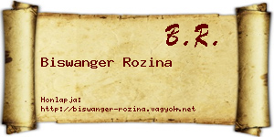 Biswanger Rozina névjegykártya